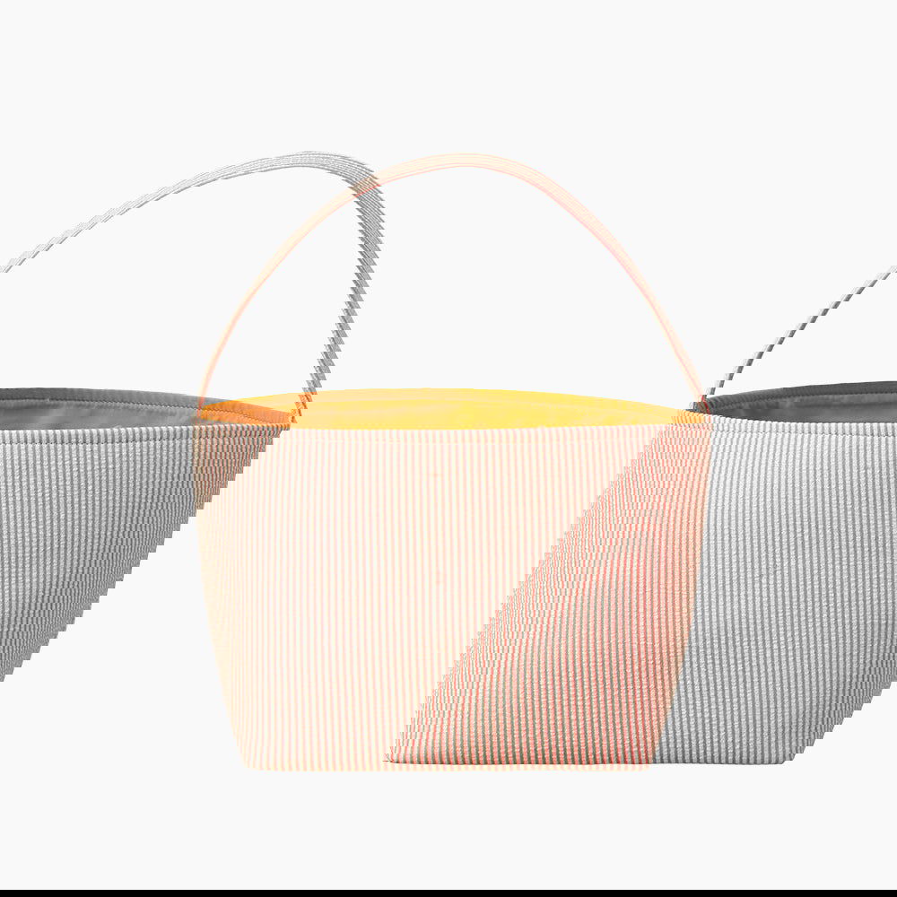 Monoblanks Seersucker Stripes Bucket Bag Orange