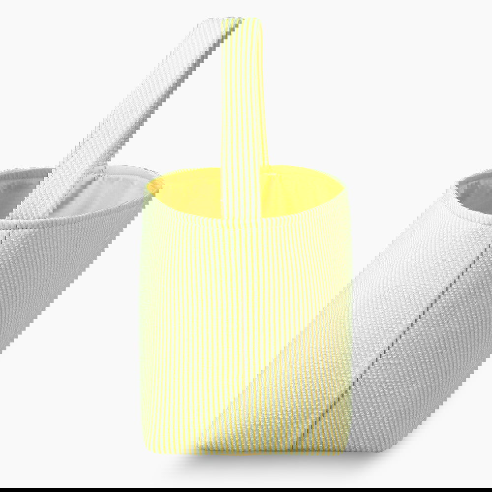 Monoblanks Seersucker Stripes Bucket Bag Yellow