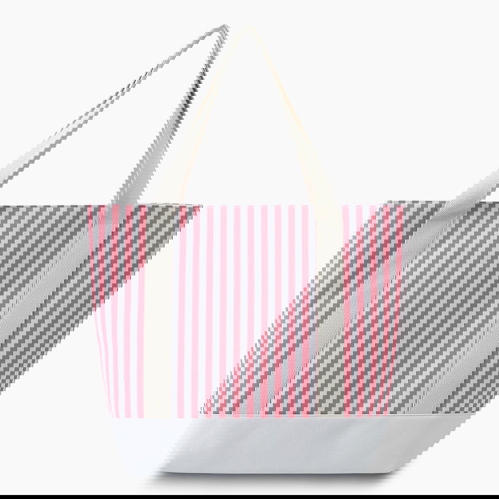 Monoblanks Design Your Own Customizable Shopping Canvas Striped Tote Bag Pink