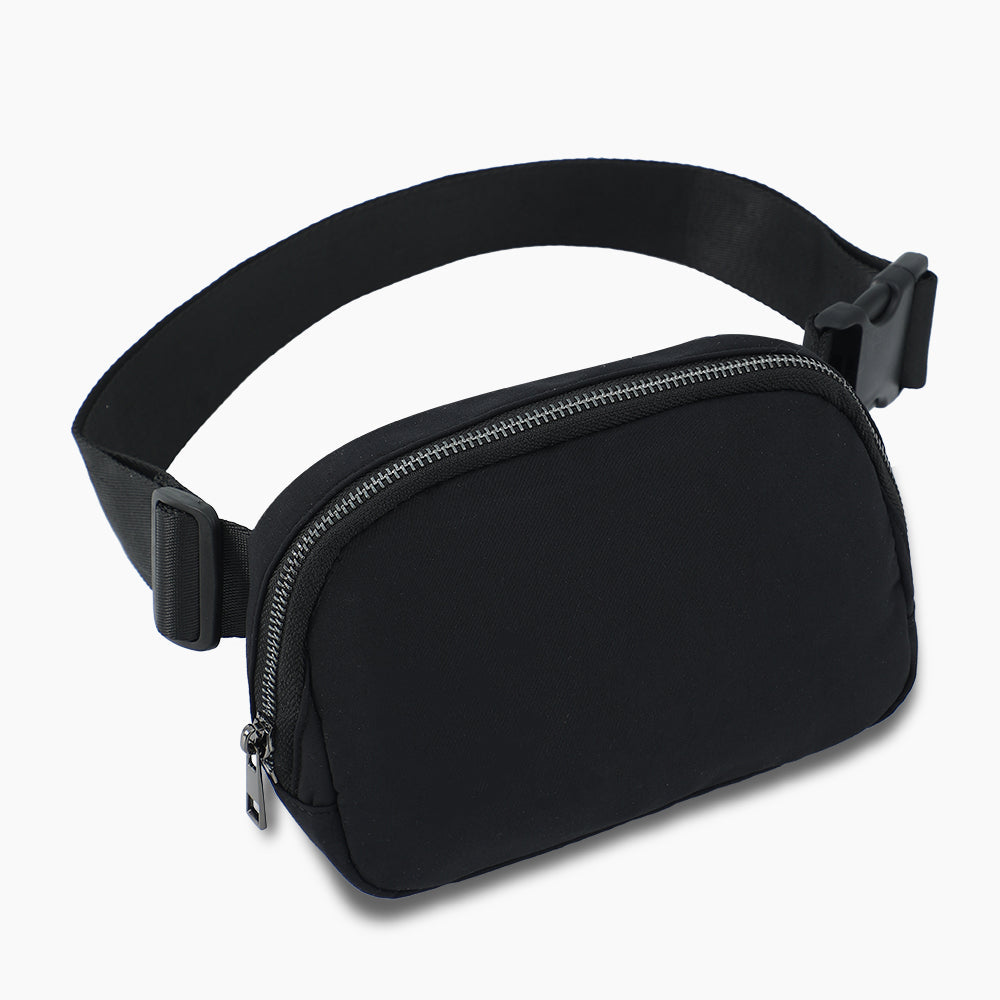 Monoblanks Taslon Fanny Pack Sports Belt Bag Black
