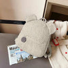 Cute Cartoon Plush Bear Mini Backpack Ivory