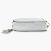 PU Tassel Double Patchwork Crossbody Bag White