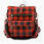 Leather Buffalo Plaid Backpack BlackRedPlaid