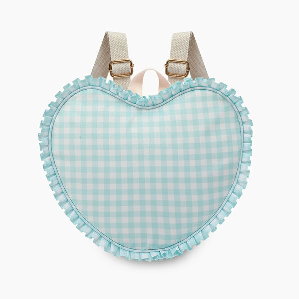 Heart Shaped Plaid Backpack SkyBlue