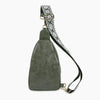 Double Zipper Webbing Chest Bag Gray