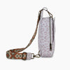 Leather Leopard Print Chest Bag PurpleLeopard