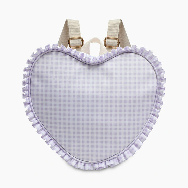 Heart Shaped Plaid Backpack MediumPurple