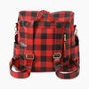 Leather Buffalo Plaid Backpack BlackRedPlaid