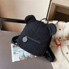 Cute Cartoon Plush Bear Mini Backpack Black