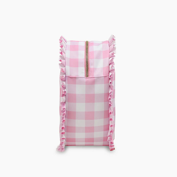 Heart Shaped Plaid Backpack Pink