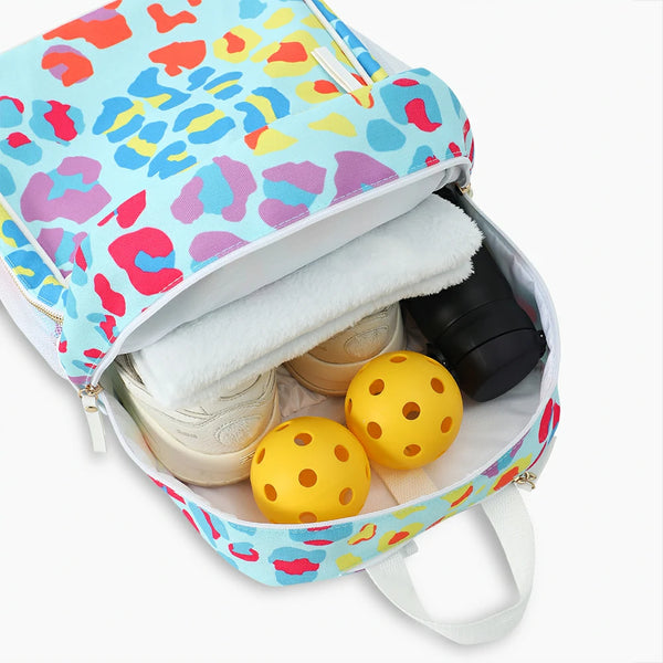 Pickleball Backpacks ColorfulLeopardPrint