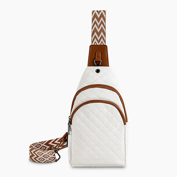 Quilted Panel Chest Pack White