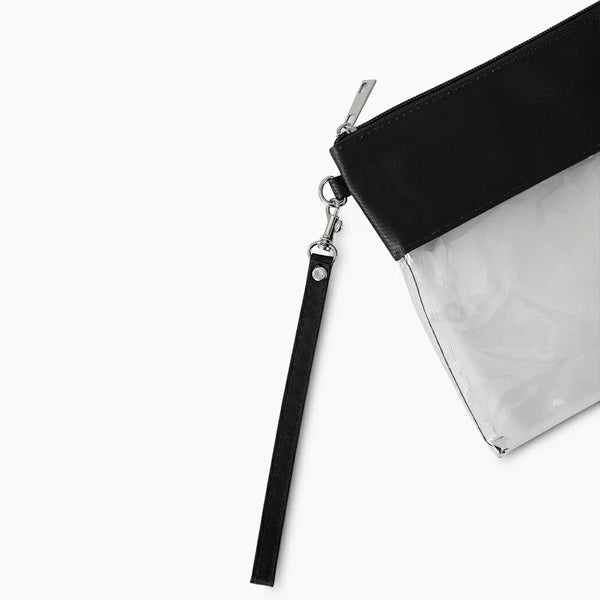 Transparent Handbag PVC Sling Bag Black