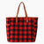 Buffalo Plaid Tote Bag 2 Pieces Set BlackRedPlaid