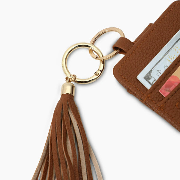 ID Holder Keychain Card Holder Brown