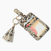 ID Holder Keychain Card Holder BrownPythonPattern