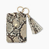 ID Holder Keychain Card Holder BrownPythonPattern