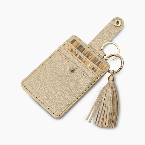 ID Holder Keychain Card Holder Beige