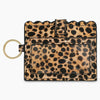 Wristlet Bracelet Keychain Pocket Credit Card Holder Leather BrownLeopard