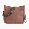 Leather Vintage Leopard Sling Bag Burgundy