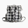 Leather Buffalo Plaid Backpack BlackWhitePlaid