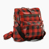 Leather Buffalo Plaid Backpack BlackRedPlaid