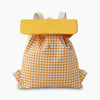 Gingham canvas printed backpack Yellow