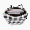 Leather Buffalo Plaid Backpack BlackWhitePlaid