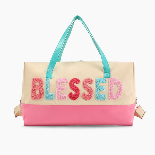 Monoblanks BLESSED Embroidery Travel Bags PeachPuff