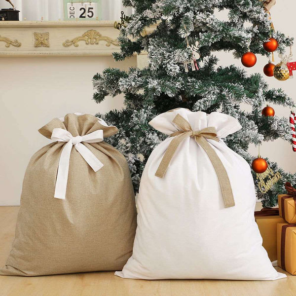 Monoblanks Customizable Blank Canvas Christmas Candy Bag White
