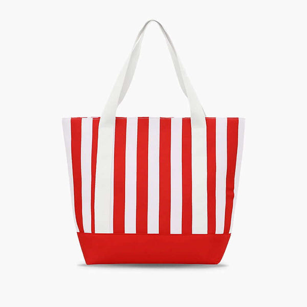 Custom Patches & Embroidery - Canvas Striped Tote Bag