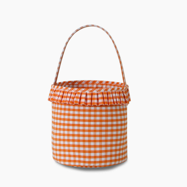 Monoblanks Check Lace Halloween Bucket Bag Orange with lace