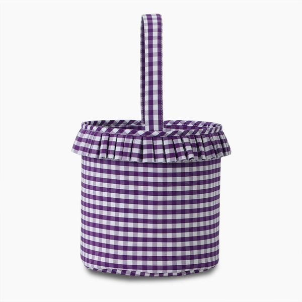 Monoblanks Check Lace Halloween Bucket Bag Purple with lace