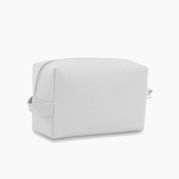 Monoblanks Design Your Own Customizable Waffle Makeup Bag White