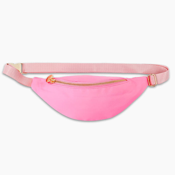 Monoblanks Design Flexible Customizable Crescent Fanny Pack For Kids Pink