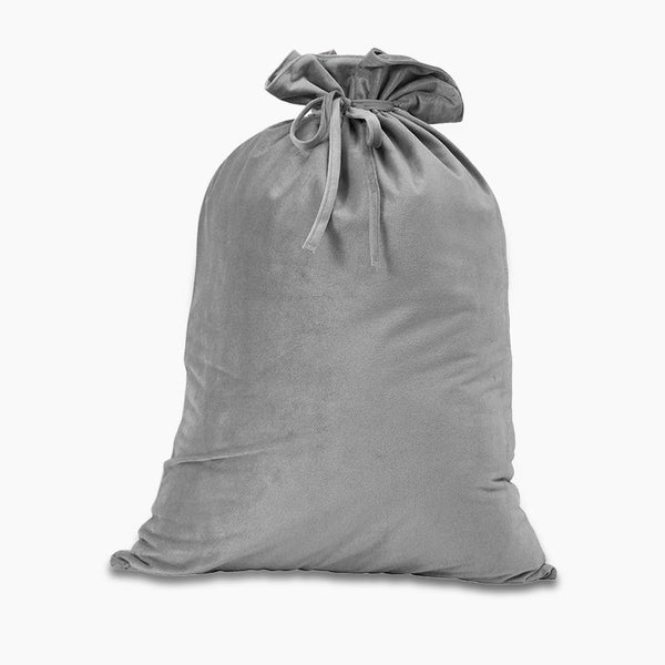 Monoblanks Customizable Velvet Christmas Bag Gray