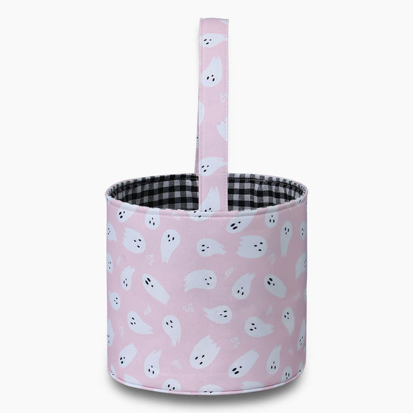 Monoblanks Double-Sided Ghost Halloween Bucket Bag Pink