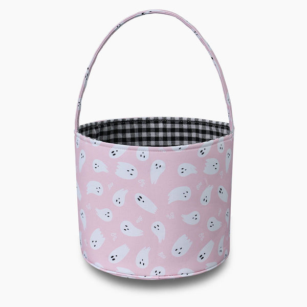 Monoblanks Double-Sided Ghost Halloween Bucket Bag Pink