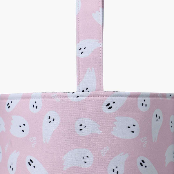 Monoblanks Double-Sided Ghost Halloween Bucket Bag Pink