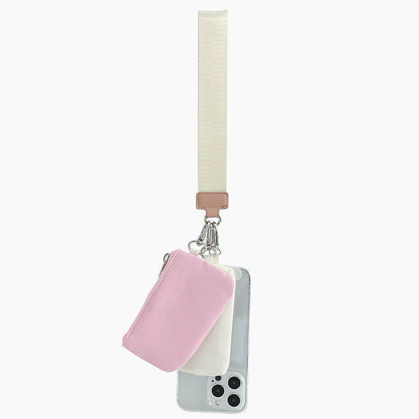 Monoblanks Dual Pouch Wristlet Wallet LightPink