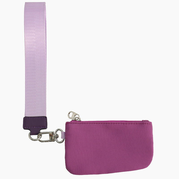 Monoblanks Dual Pouch Wristlet Wallet Purple