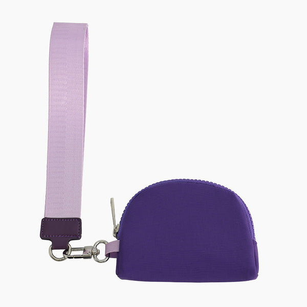 Monoblanks Dual Pouch Wristlet Wallet Purple