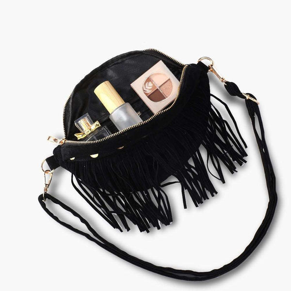 Monoblanks Fringe Sling Bag Black