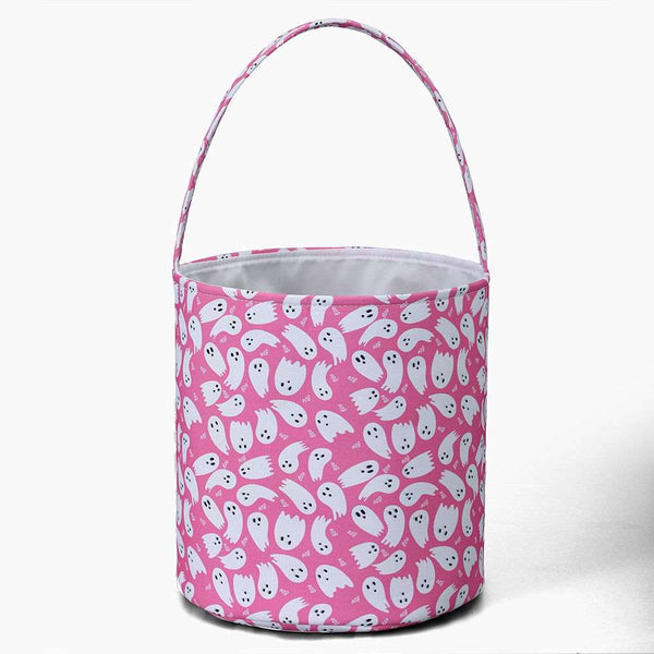 Monoblanks Ghost Halloween Canvas Bucket Bag HotPink