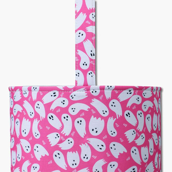 Monoblanks Ghost Halloween Canvas Bucket Bag HotPink