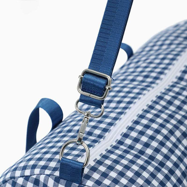 Monoblanks Gingham Canvas Travel Bag Blue