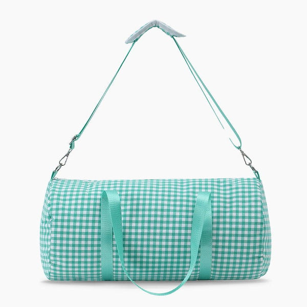 Monoblanks Design Your Own Customizable Gingham Canvas Travel Bag Green