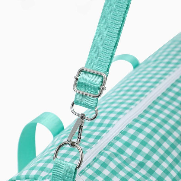 Monoblanks Gingham Canvas Travel Bag Green