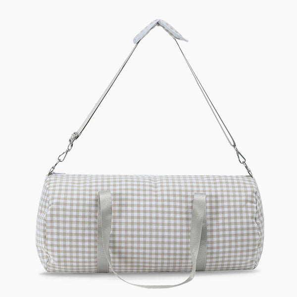 Monoblanks Gingham Canvas Travel Bag Khaki