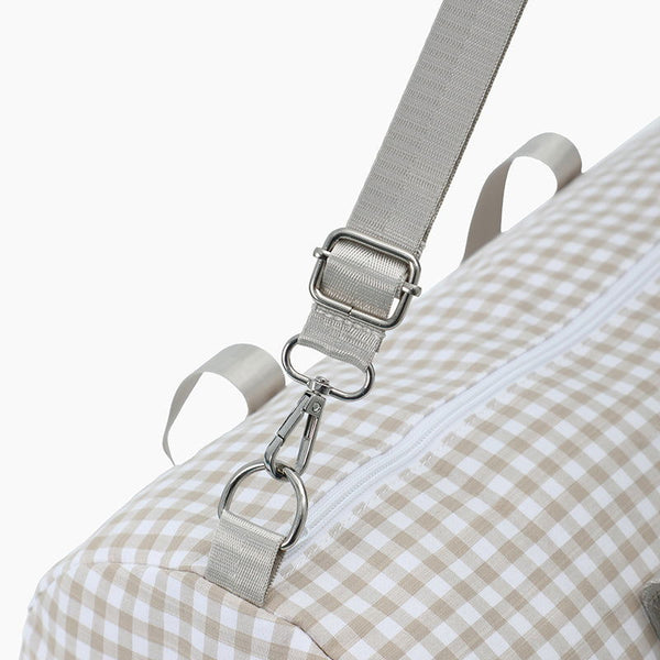 Monoblanks Gingham Canvas Travel Bag Khaki